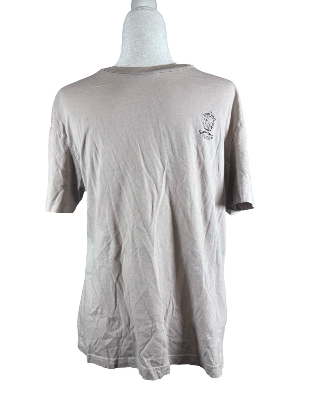 H&M Men's Taupe Crew Neck Graphic T‑Shirt